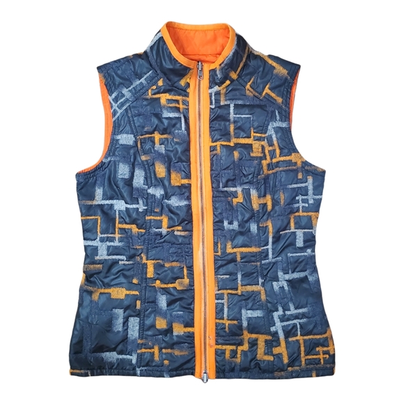 SPANNER Vest Jacket NOVIA Reversible Acrylic Geometric Design - Picture 1 of 6